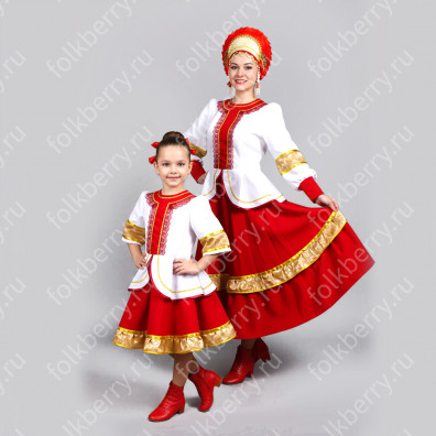 Костюм казачий Прасковья, красно-бордовый, женский- фото 1